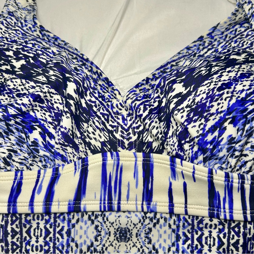 Athleta Blue & Black Halter Neck Tankini Top w/Built in Bra 36DD. - Picture 6 of 10